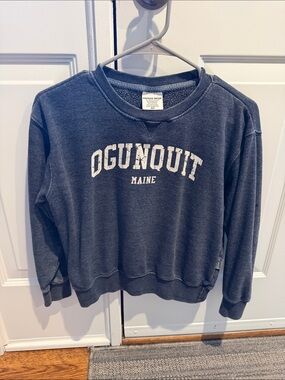 Girls Vintage-Style Ogunquit Maine Pullover Sweater - Slate Blue size youth med